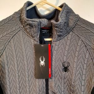 Spyder Men's Black/Gray Fleece-Lined Full-Zip Jacket